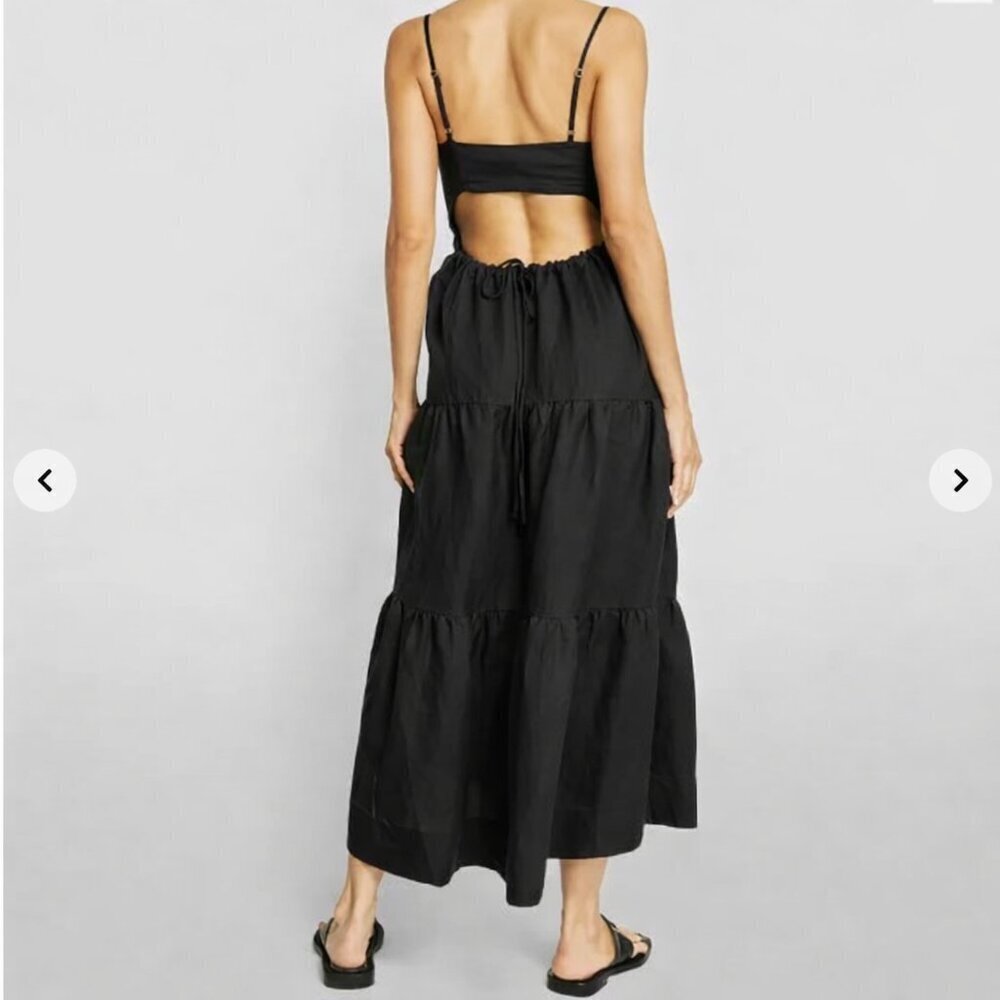 Shona Joy Rubi Lace Up Backless Midi Dress in Black - Picture 3 of 16